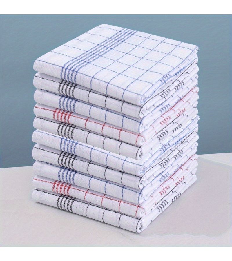 5 Pack Black and White Plaid Large Super Absorbent Check Bathroom Towels Kitchen Hand Towels Soft Lint Free Quick Dry Dish Cloths for Effective Cleaning of Sinks Stovetops Pots Modern Style Machine Washable And Reusable - Image 1