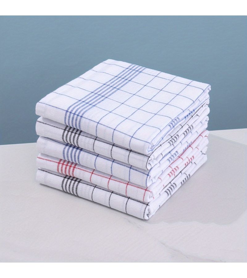 5 Pack Black and White Plaid Large Super Absorbent Check Bathroom Towels Kitchen Hand Towels Soft Lint Free Quick Dry Dish Cloths for Effective Cleaning of Sinks Stovetops Pots Modern Style Machine Washable And Reusable - Image 5
