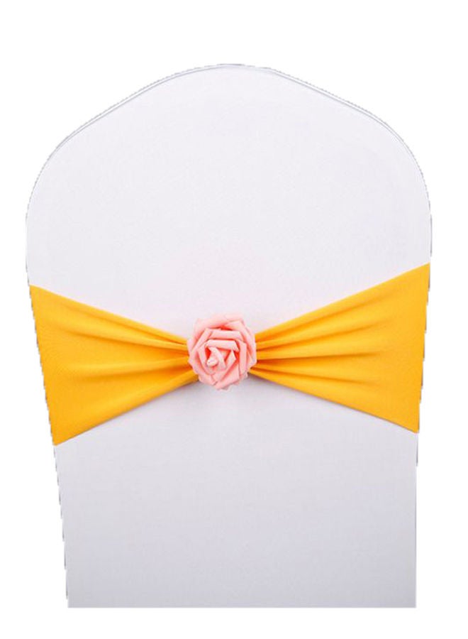 نيبمينينت عقدة بتصميم فيونكة قابلة للتمدد للكراسي للمناسبات مثل حفلات الزفاف/الحفلات/المراسم/الولائم أصفر/وردي