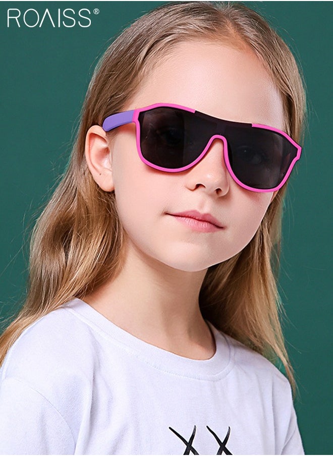 roaiss Aviator Polarized Sunglasses for Kids, UV400 Protection Cute Beach Holiday Sun Glasses with Lightweight Flexible TPEE Frame for Boys Girls and Children Age 3-12, Pink Purple  - Image 2