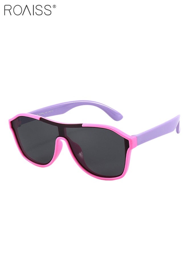 roaiss Aviator Polarized Sunglasses for Kids, UV400 Protection Cute Beach Holiday Sun Glasses with Lightweight Flexible TPEE Frame for Boys Girls and Children Age 3-12, Pink Purple  - Image 3