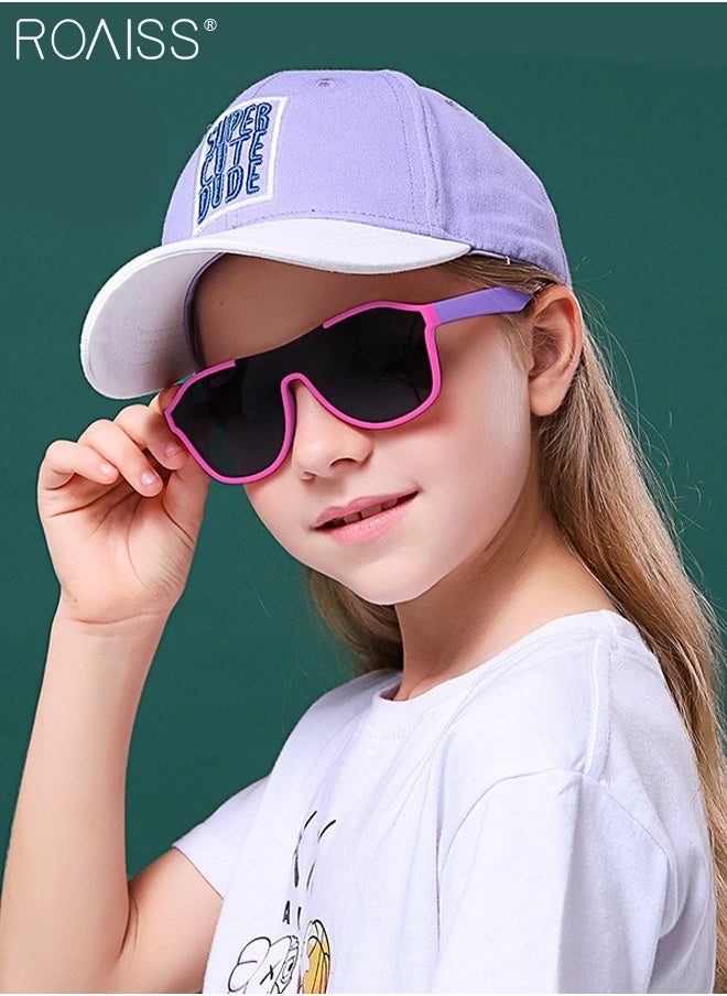 roaiss Aviator Polarized Sunglasses for Kids, UV400 Protection Cute Beach Holiday Sun Glasses with Lightweight Flexible TPEE Frame for Boys Girls and Children Age 3-12, Pink Purple  - Image 5