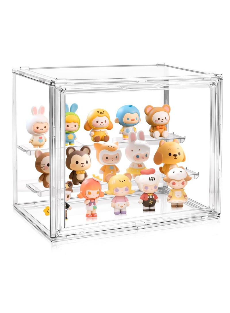 Acrylic Display Case for Collectibles Clear Display Box for Figures with Magnetic Door, Stackable Design, Dustproof, Miniature Display Shelf for Action Figures,Display Box Display Case - Image 1
