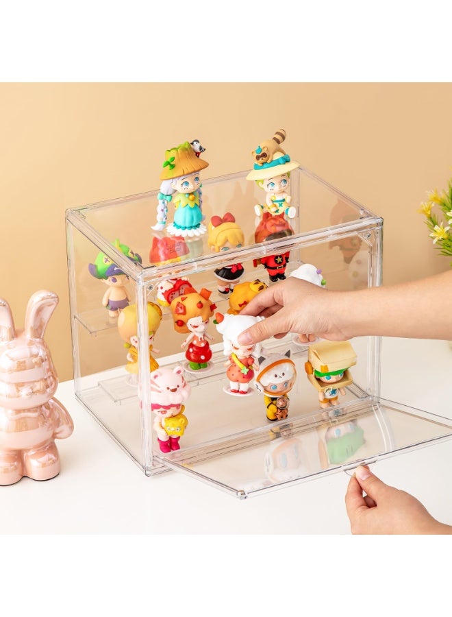 Acrylic Display Case for Collectibles Clear Display Box for Figures with Magnetic Door, Stackable Design, Dustproof, Miniature Display Shelf for Action Figures,Display Box Display Case - Image 2