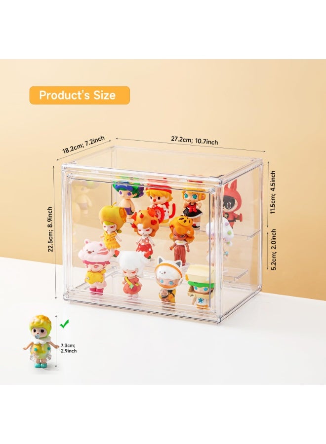 Acrylic Display Case for Collectibles Clear Display Box for Figures with Magnetic Door, Stackable Design, Dustproof, Miniature Display Shelf for Action Figures,Display Box Display Case - Image 3