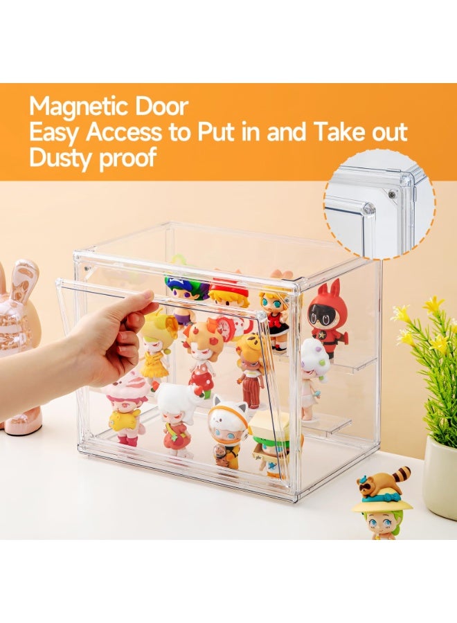 Acrylic Display Case for Collectibles Clear Display Box for Figures with Magnetic Door, Stackable Design, Dustproof, Miniature Display Shelf for Action Figures,Display Box Display Case - Image 4