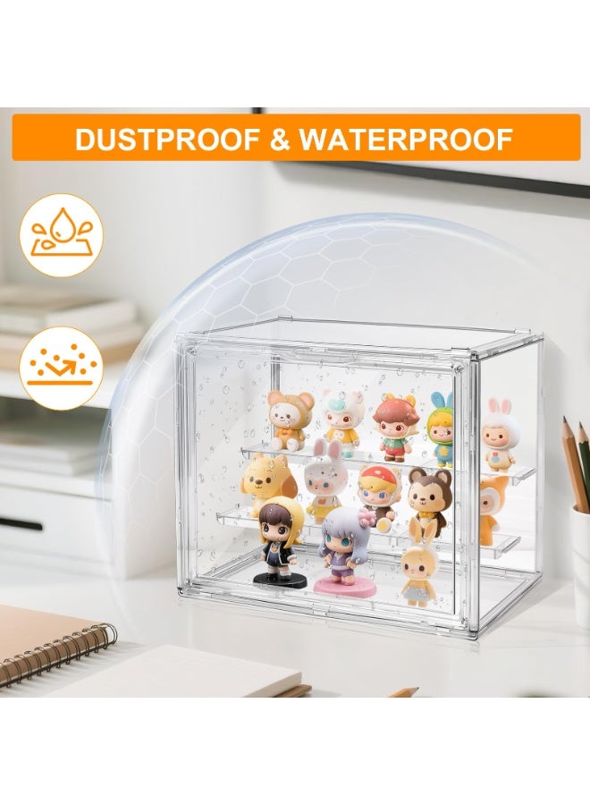 Acrylic Display Case for Collectibles Clear Display Box for Figures with Magnetic Door, Stackable Design, Dustproof, Miniature Display Shelf for Action Figures,Display Box Display Case - Image 5