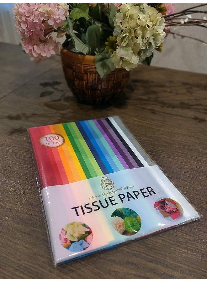 Premium Quality Gift Wrap Paper Tissue Paper for Gift Wrapping (100 Sheets) 20 Assorted Colors, Gift Bags, Packaging, Floral, Birthday, Holidays, Christmas, Halloween, and DIY Crafts - Image 5