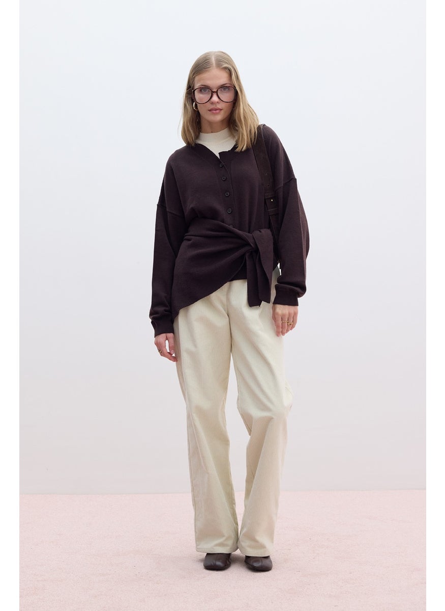Manuka Corduroy Straight Fit Trousers Vanilla  - Image 2