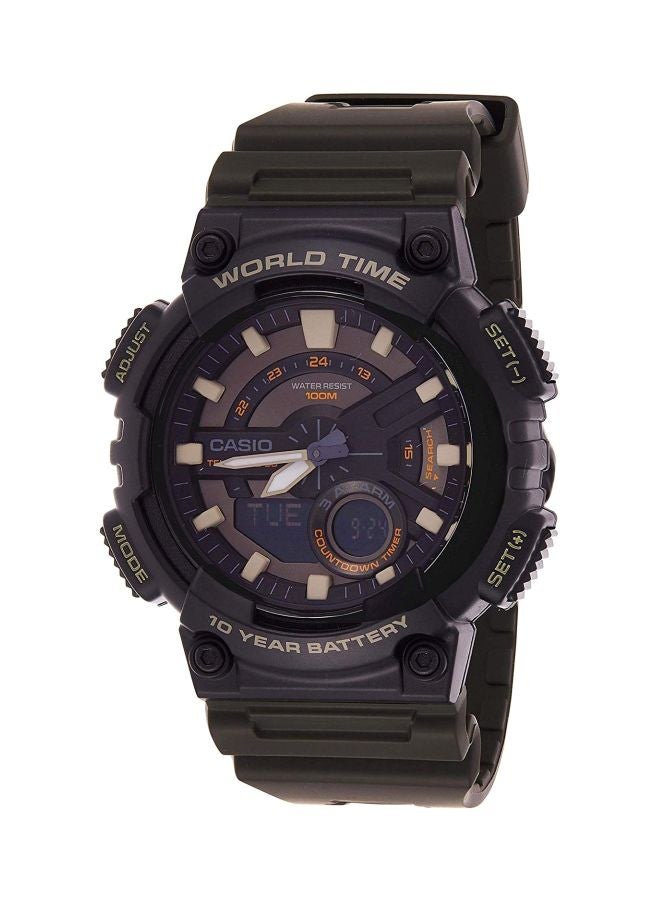 CASIO Men Water Resistant Analog/Digital Watch AEQ-110W-3AVDF - Image 1
