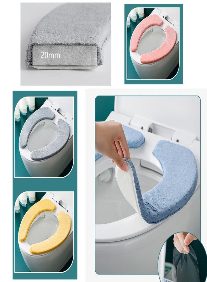 ZORGONS Soft Toilet Seat Cover Set - with Sticky Toilet Seat Cushion - Washable and Cushioned Mat with Thick Sponge for Extra Comfort Fits Most Toilet Seats (Blue) - Image 5