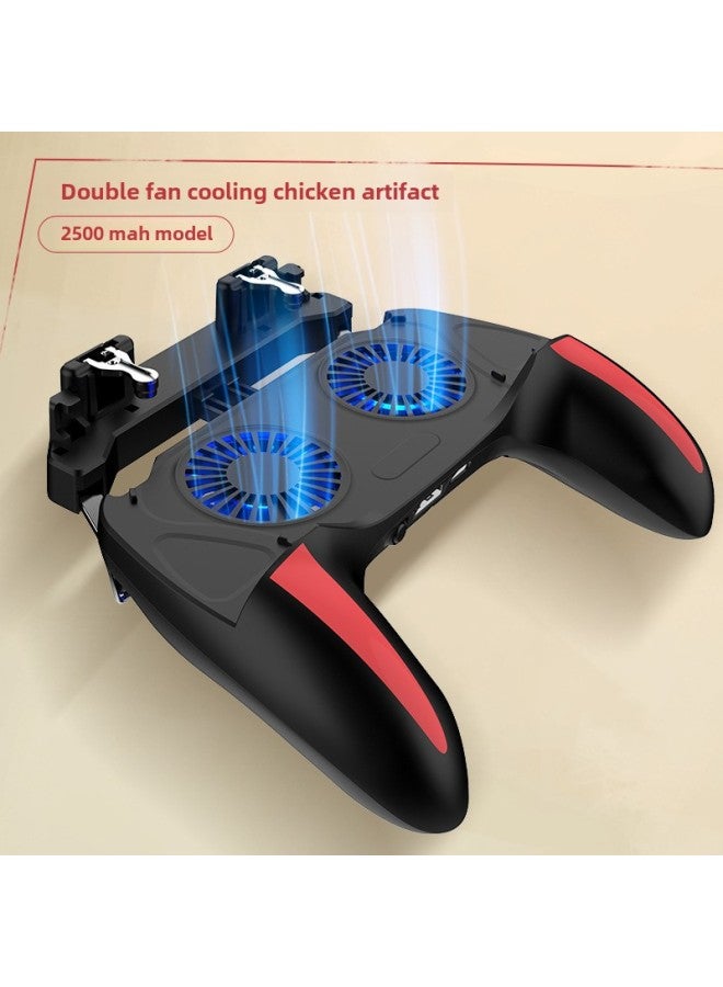 Semiconductor Cooling Chicken Eating Handle H12 Stimulates Battlefield H9 H5 Integrated Fan Cooling Game Handle-Product Color:H10 Lithium-black 2500 MA  - Image 1