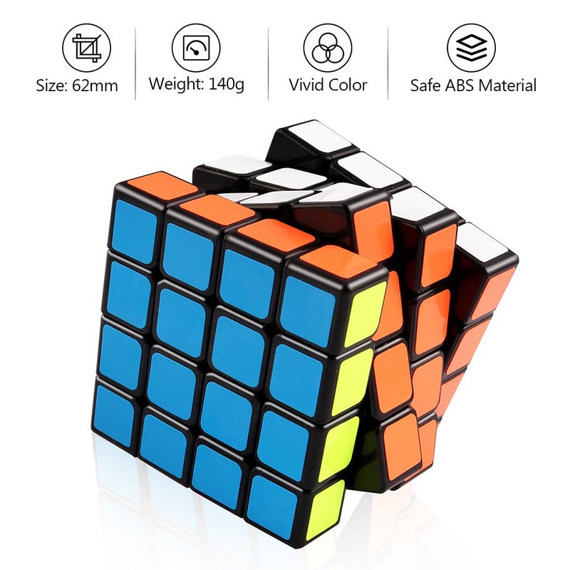 D-FantiX Yj Guansu 4x4 Speed Cube Puzzle 4x4x4 Cube Black 62mm Toys for Kids Adult - Image 3