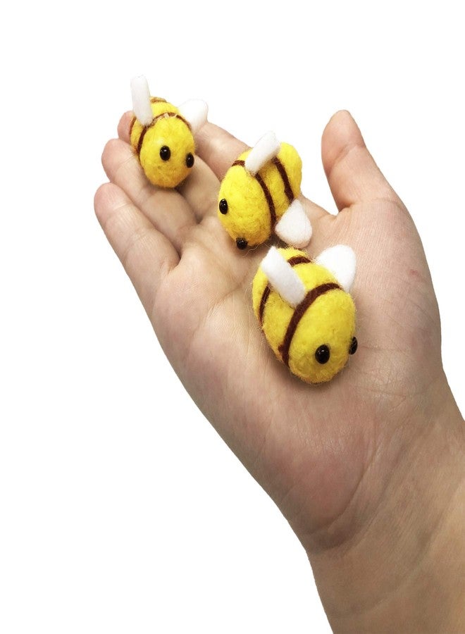 Prudance 12 Piece Wool Felt Bees Cute DIY Craft Supplies for Baby Showers Children's Parties Nursery Tents and Home Decoration - Image 3