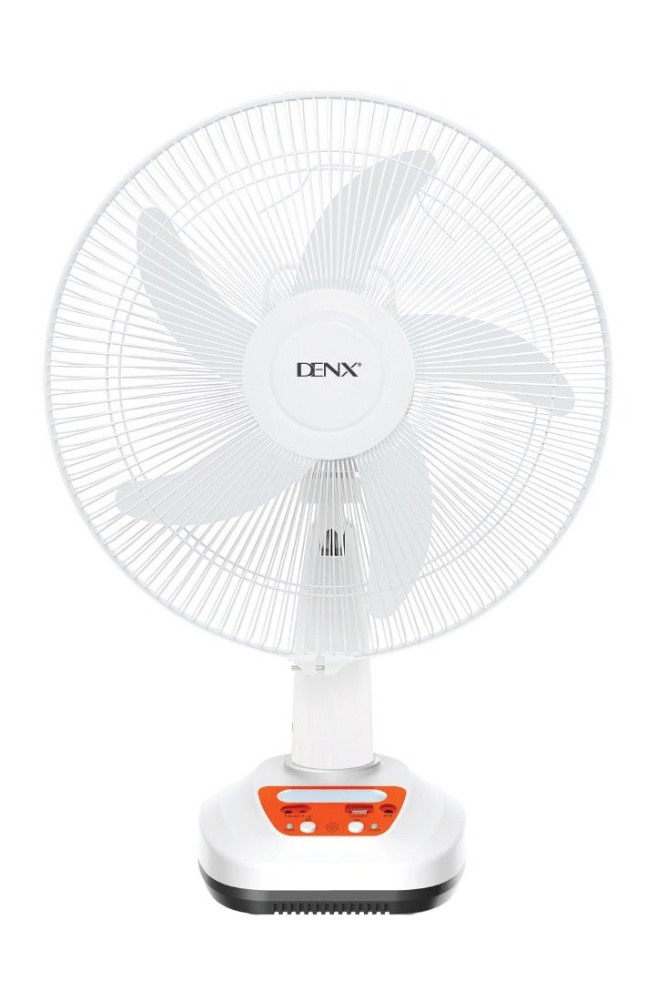 دينكس مروحة طاولة 16 بوصه و 5 ريشه تعمل بالطاقة الشمسية مع إضاءة ,DX2615 - Image 1