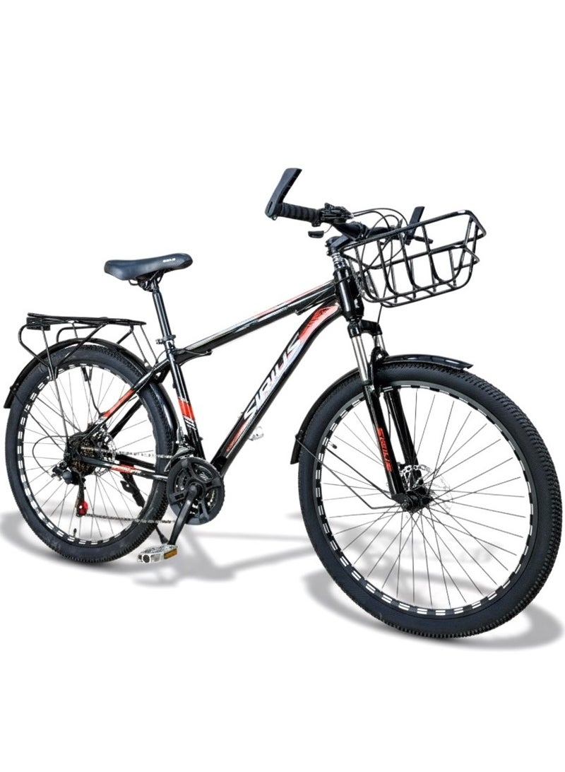 سيروس دراجة مقاس 26 متعددة الاستخدامات مع سلة أمامية و21 سرعة - Image 1