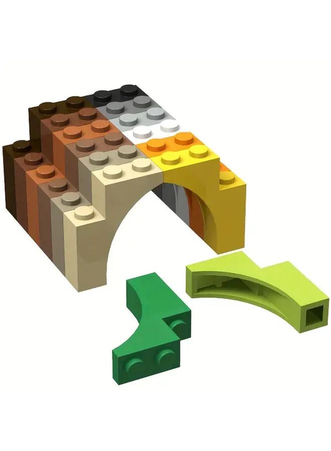 Maroon Ladder Bridge Building Blocks Set 12pcs DIY Architectural House Scenery Kit - Image 2