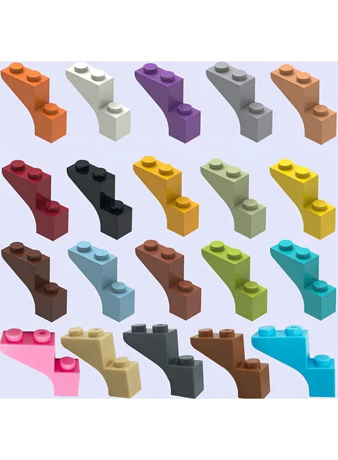 Maroon Ladder Bridge Building Blocks Set 12pcs DIY Architectural House Scenery Kit - Image 4