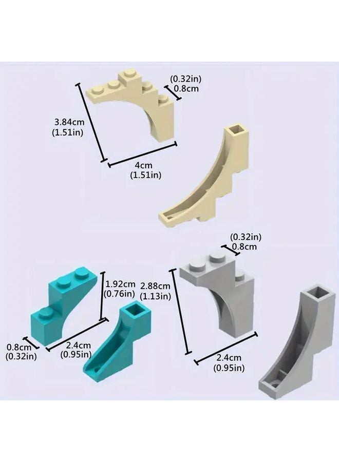 Maroon Ladder Bridge Building Blocks Set 12pcs DIY Architectural House Scenery Kit - Image 3