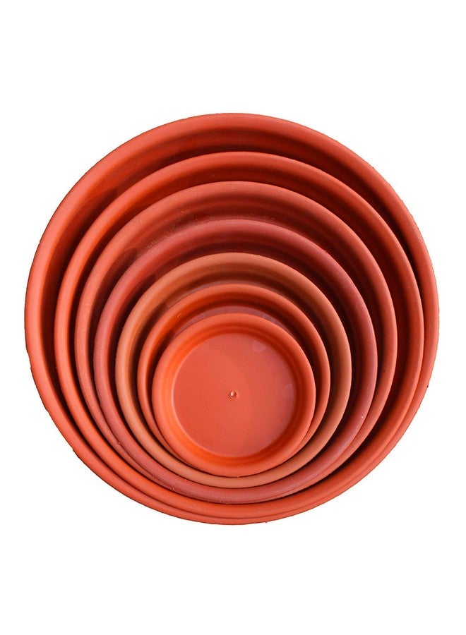 TrustBasket UV Treated Round Bottom Tray(Plate/Saucer) Suitable for 10 inch Round Plastic Pot-Terracotta Color-Set of 6 | Heavy Duty Highly Durable Plant saucer Gamla for Indoor Home Decor & Outdoor Balcony Garden - Image 5