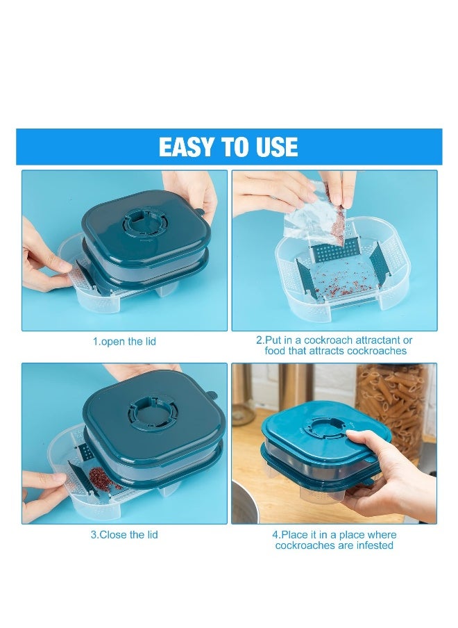Generic Double Cockroach Trap - Efficient Indoor Roach Killer for Infestations, Reusable and Safe for Pets, Large Opening Design, Ideal for Home and Outdoor Use (2 Pack)  - Image 4