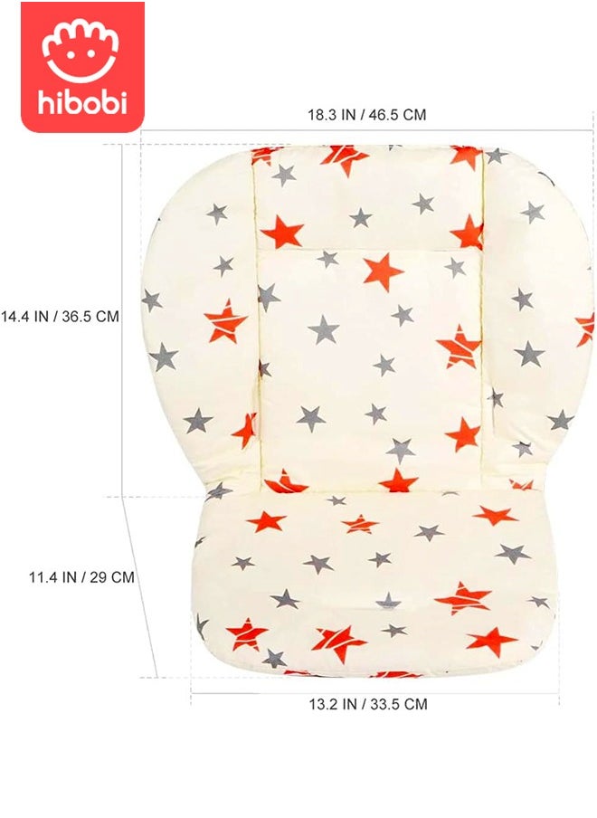 hibobi - Baby High Chair Cushion Pad Mat, Breathable Pram Seat Cushion, Pram Seat Cushion, High Chair Seat Cushion Liner, Pram Car Chair Seat Cushion Liner, for Baby, Infant - White - Image 1