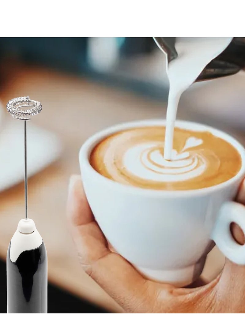 Handheld Coffee and Milk Blender USB Adjustable Small Mixer for Drinks Whisk Frothier of Battery Operated Stainless Steel Frothier for Latte Cappuccino Hot Chocolate, Matcher