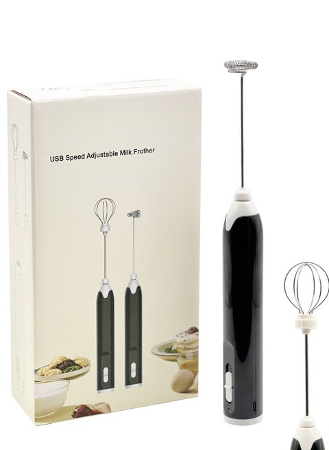 Handheld Coffee and Milk Blender USB Adjustable Small Mixer for Drinks Whisk Frothier of Battery Operated Stainless Steel Frothier for Latte Cappuccino Hot Chocolate, Matcher