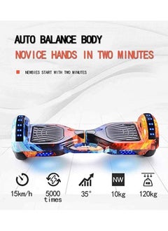 Generic Smart 6.5" Hoverboard Wheels with Bluetooth Music Speaker & RGB 3D LED Light | Trendy & Stylish Electric Hoverboard with Remote Control for Adults | Musical Hoverboard best for Gift [Advanced Edition - LightUp-Wheels] Multi Color  - Image 2