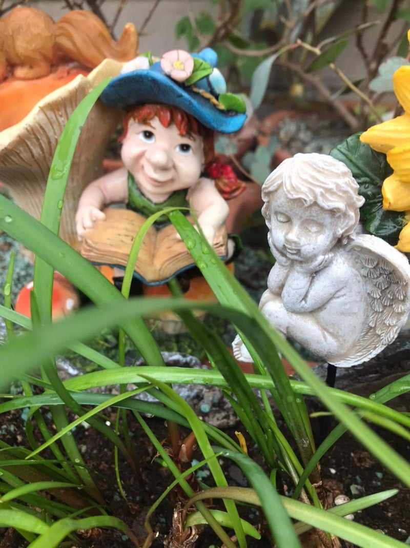 MUAMAX Decorative Angel Garden Stakes Miniature Angel Fairy Garden Angel Small Memorial Statue - Image 4