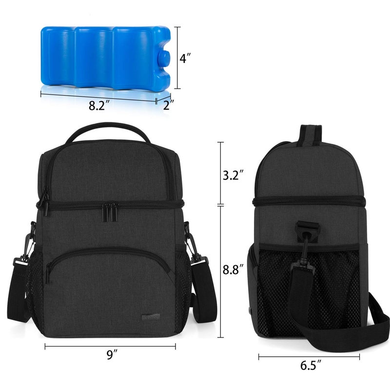 Teamoy Breastmilk Cooler Bag with Ice Pack, Double Layer Travel Bottle Cooler Tote - Fits 6 Large 9 oz Bottles, Black - Image 5