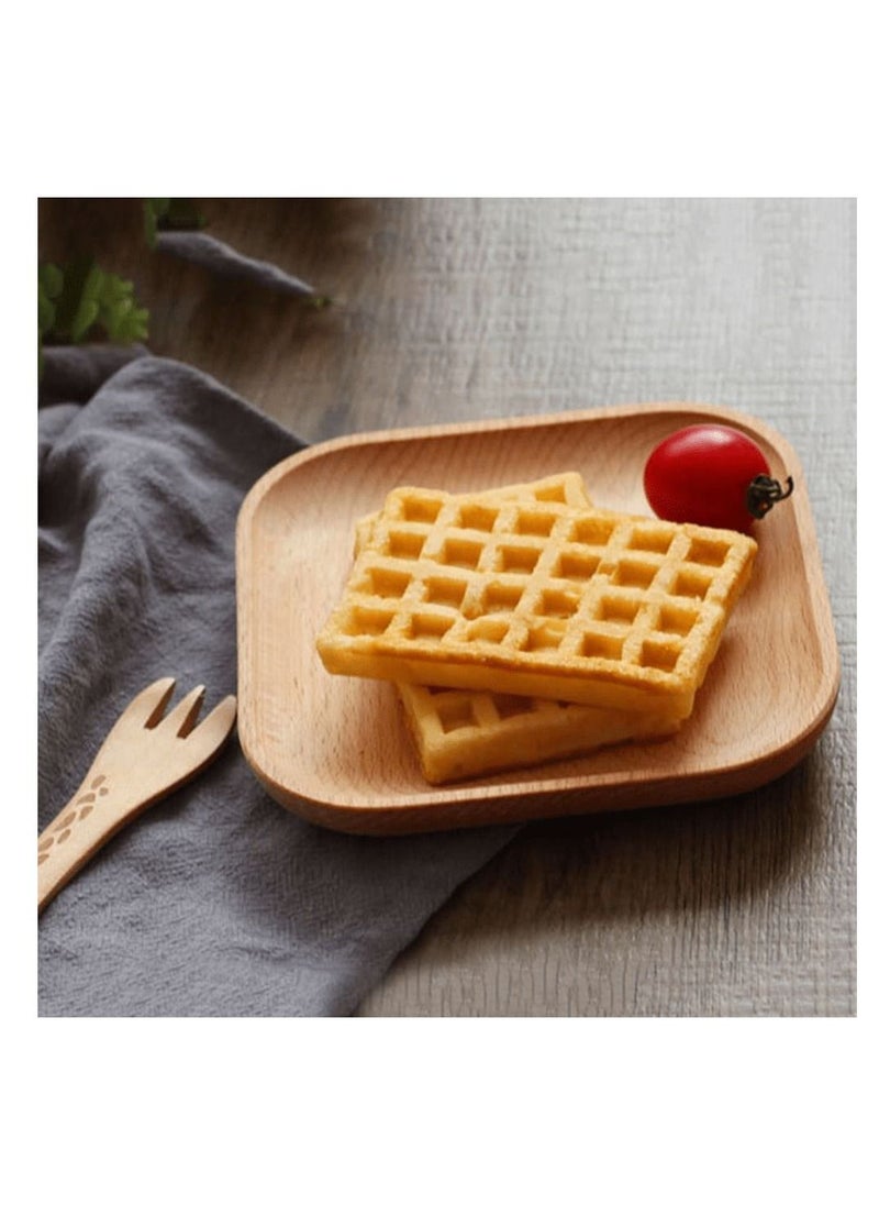 Generic Wooden Plate Dessert Plate Tray Cup Holder Square and Round Plate Two-Piece Set  - Image 5