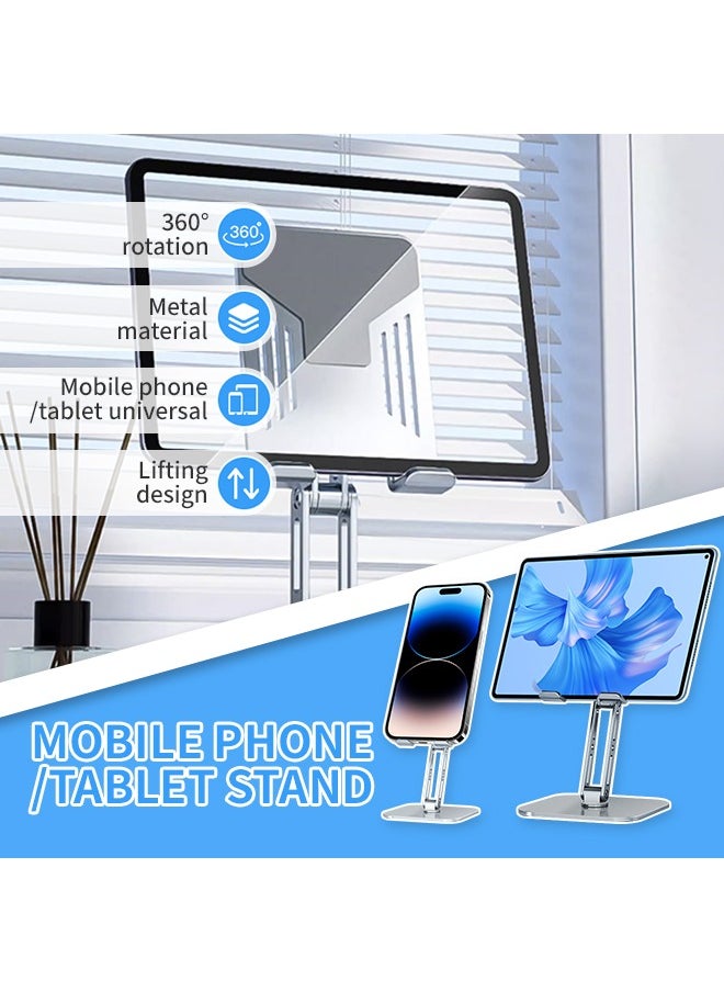 Desktop Phone Holder, 360° Rotating Phone Stand, Freely Adjustable Height, Suitable for Watching TV Series, Video Chat, Online Learning