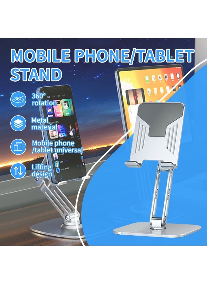 Desktop Phone Holder, 360° Rotating Phone Stand, Freely Adjustable Height, Suitable for Watching TV Series, Video Chat, Online Learning