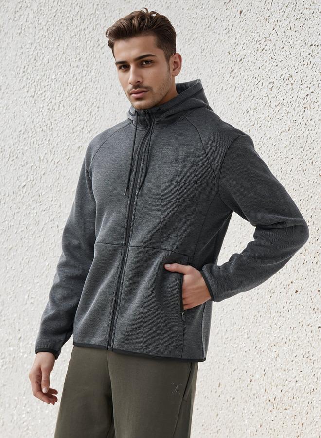 آكتف جاكيت رجالي بقبعة بنقوش - Image 1