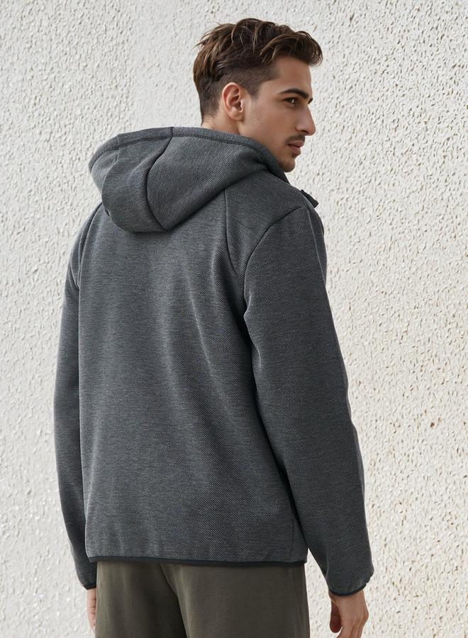 آكتف جاكيت رجالي بقبعة بنقوش - Image 3