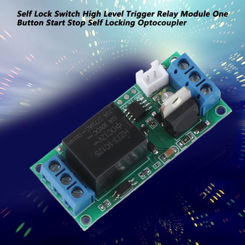 Self Lock Switch Relay Module - Pulse Signal Control Durable Electronic Component for DC AC Load Control, High Level Trigger One Button Start Stop Switch with 5A Passive Contact Output - Image 3
