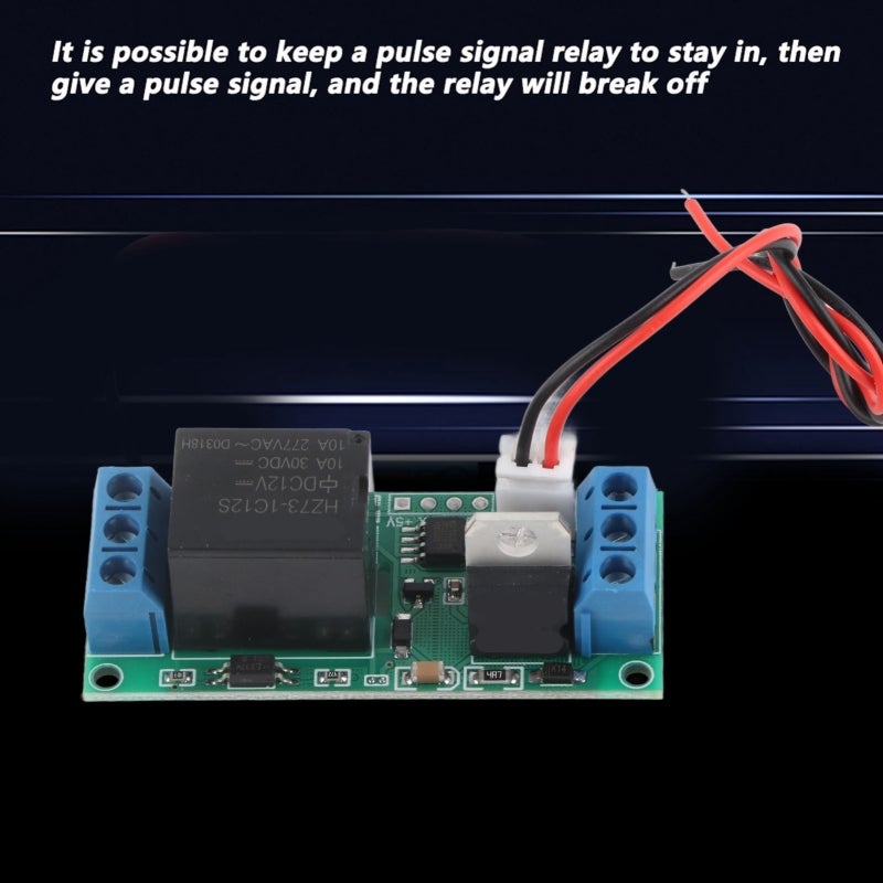 Self Lock Switch Relay Module - Pulse Signal Control Durable Electronic Component for DC AC Load Control, High Level Trigger One Button Start Stop Switch with 5A Passive Contact Output - Image 4