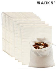 WAOKN 10 PCS Thickened Ultra Dense Cotton Bag Food Grade Yarn Bag, Cheesecloth Bags Reusable, Cheese Cloths for Straining, Cotton Bags for Herbs Tea Coffee Cooking Brewing Straining (8 x 12 Inch)  - Image 1
