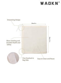 WAOKN 10 PCS Thickened Ultra Dense Cotton Bag Food Grade Yarn Bag, Cheesecloth Bags Reusable, Cheese Cloths for Straining, Cotton Bags for Herbs Tea Coffee Cooking Brewing Straining (8 x 12 Inch)  - Image 2