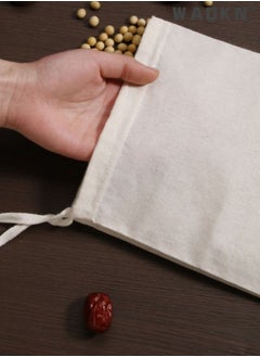 WAOKN 10 PCS Thickened Ultra Dense Cotton Bag Food Grade Yarn Bag, Cheesecloth Bags Reusable, Cheese Cloths for Straining, Cotton Bags for Herbs Tea Coffee Cooking Brewing Straining (8 x 12 Inch)  - Image 4