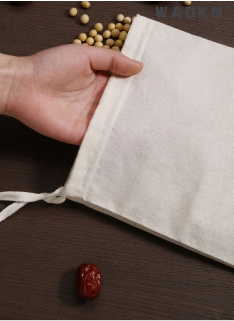 WAOKN 10 PCS Thickened Ultra Dense Cotton Bag Food Grade Yarn Bag, Cheesecloth Bags Reusable, Cheese Cloths for Straining, Cotton Bags for Herbs Tea Coffee Cooking Brewing Straining (8 x 12 Inch)  - Image 4