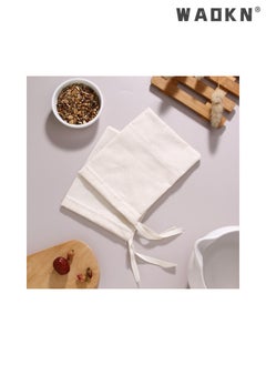 WAOKN 10 PCS Thickened Ultra Dense Cotton Bag Food Grade Yarn Bag, Cheesecloth Bags Reusable, Cheese Cloths for Straining, Cotton Bags for Herbs Tea Coffee Cooking Brewing Straining (8 x 12 Inch)  - Image 3