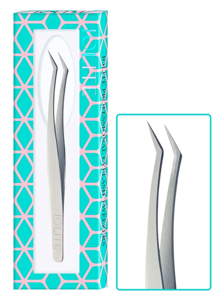 IOLITE ملقط رموش احترافي من الفولاذ المقاوم للصدأ، ملقط دقيق منحني لرموش الإكستنشن، الرموش الكثيفة، الإلكترونيات، العمل في المختبر، صناعة المجوهرات، الحرف اليدوية، اللحام، الرموش الاصطناعية، فن الأظافر - Image 1