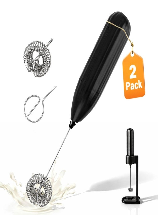 REIDEA 2 Pack Electric Milk Frother with Stand, Handheld Battery Operated Foam Maker with 2 Replaceable Whisks, Drink Mixer for Coffee, Latte, Cappuccino, Matcha (AA Batteries Not Included), REIDEA M1 - Image 1