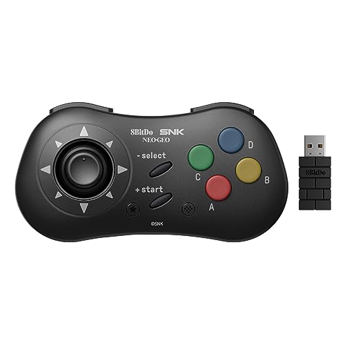 8Bitdo NEOGEO Wireless Controller for Windows, Android, and NEOGEO mini with Classic Click-Style Joystick - Officially Licensed by SNK (Black Edition) - Image 1