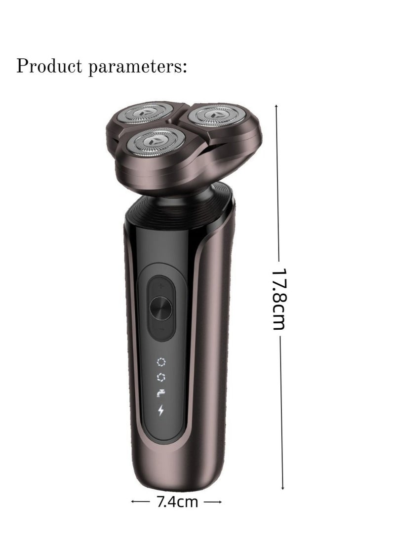 سوكاني ماكينة حلاقة كهربائية للرجال متعددة الوظائف ٥ في ١، دوارة، بثلاث شفرات، قابلة لإعادة الشحن، مقاومة للماء IPX7، للاستخدام الجاف والرطب، مع تقليم للشارب واللحية، بشحن USB - Image 2