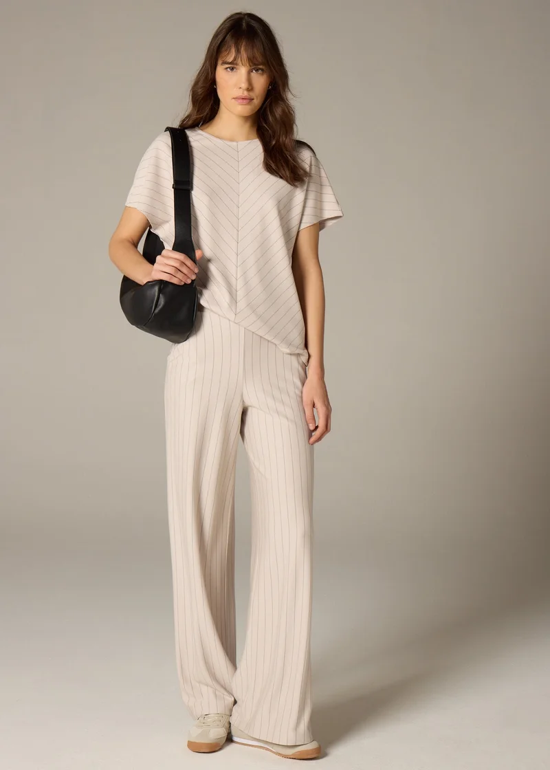 Matalan Et Vous Stone Stripe Top
