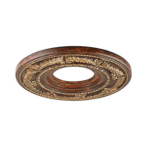 Livex Lighting 8204-63 Ceiling Medallion in Verona Bronze with Aged Gold Leaf Accents 12D x 1.25 - Image 2