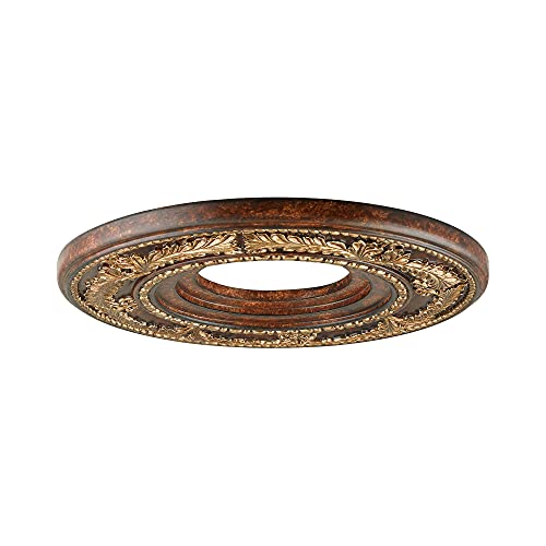 Livex Lighting 8204-63 Ceiling Medallion in Verona Bronze with Aged Gold Leaf Accents 12D x 1.25 - Image 3